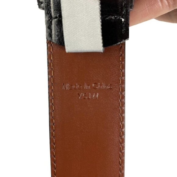 Mens Perry Ellis Black Leather Dress Belt Size 36 in u - Picture 3 of 4
